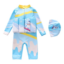 Boy Swimsuit, Flotation Design for Water Activities, Sky Blue, 7-8 Years, Compatible with Kids Swimwear