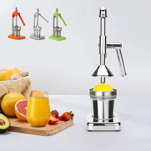 Manuel juicepresse i rustfrit stål med håndtag