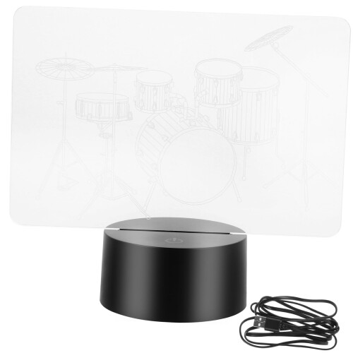 1 σετ USB3D Illusion νυχτερινή λάμπα κιτ τυμπάνων οπτική στερεοφωνική λάμπα για 2