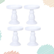 Set di 4 alzatine per torte in metallo bianco OULII