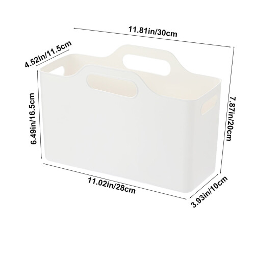 Stackable Transparent Plastic Storage Basket – Waterproof, Dust-Proof, Lightweight, 11.027.874.53in, White 1