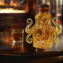 Botella de vino con forma de pulpo, decantador de vidrio de 320 ml