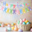 Πασχαλινό σετ banner & cake top "Καλό Πάσχα" με πολύχρωμο σχέδιο λαγουδάκι για πάρτι, A 4