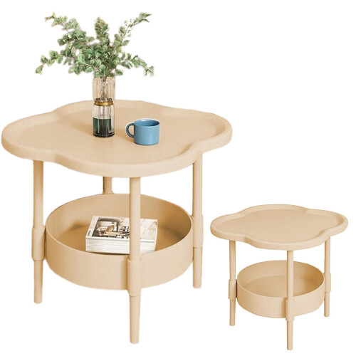Bedside shelf with coffee tray 2-tier side table 1