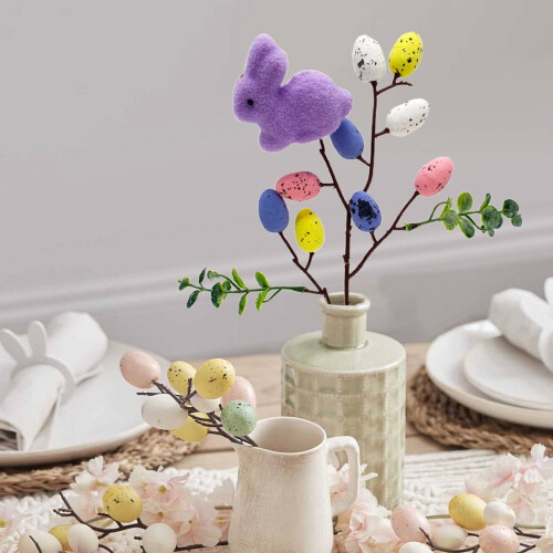 Artificial Easter Egg Pick Spring Floral Stem 12.99 inch 1 1