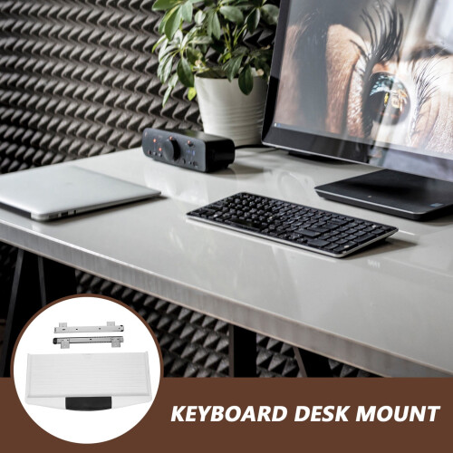 Adjustable Keyboard Desk Tray with Material and Pen Holder 2