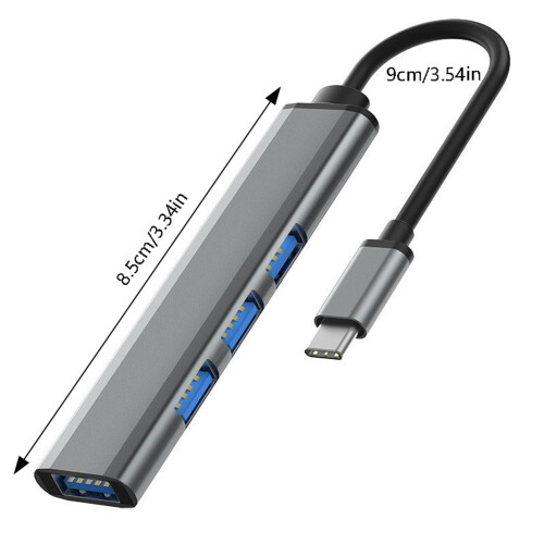 Προσαρμογέας διαχωριστή USB C σε θύρα USB 3.0Hub 4Port τύπου C για επέκταση συσκευής 1