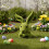 Easter Bunny Resin Figurine Faux Moss Flocking 4