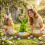 Easter Bunny Resin Figurine Faux Moss Flocking 7