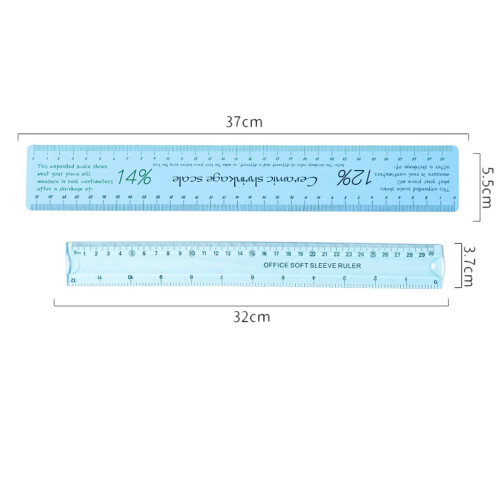 Ceramic Shrinkage Scale Ruler Pottery Measuring Tool 2-Piece 2