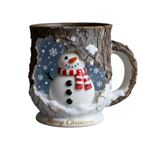 Κεραμική κούπα με βερνίκι Christmas Forest Crackle Glaze 12oz 1