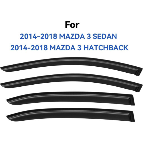 Προστατευτικά βροχής για Mazda3 Sedan 2014-2018, Αεραγωγοί εξωτερικού καναλιού παραθύρου, 1