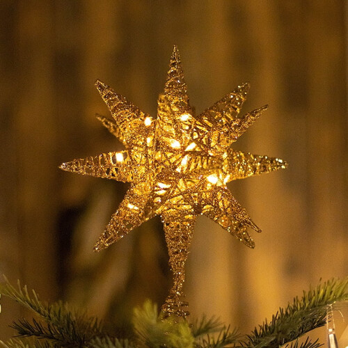 Estrela de Natal LED brilhante para o topo da árvore de Natal, 25 cm (10 polegadas) 2