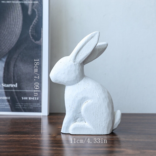 Easter Wooden Rabbit Figurine Home Decor 1PC 2