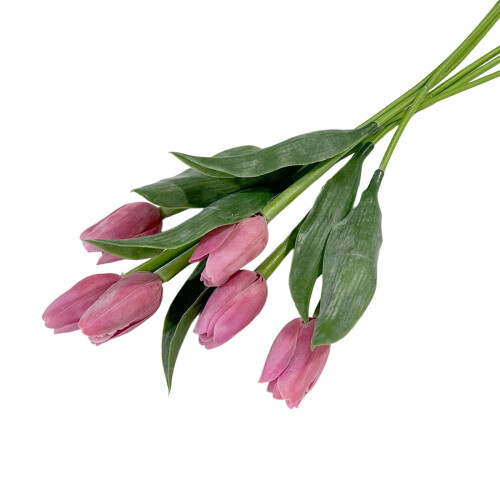 Simulation Tulip Soft Rubber Flowers Purple 15in 2
