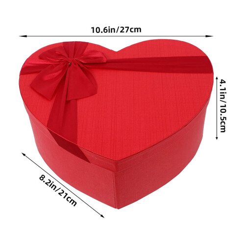 Hjärtformad presentask perfekt för alla hjärtans dag rött papper 1-pack 1