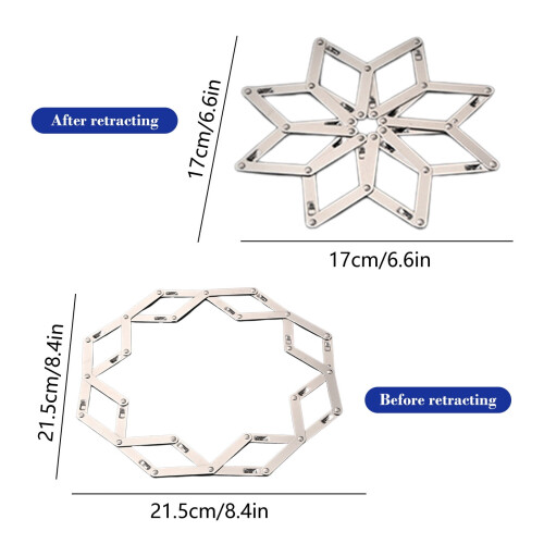 Stainless Steel Expandable Pot Mat with Snowflake Design 2