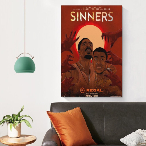 Sinners Vintage-Filmposter Leinwandbild-Set (2er-Pack) 2