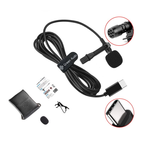 USB C Lapel Mic for Computers with Noise Cancelling Technology,Lavalier Microphone for Streaming Interviews Online Video 2