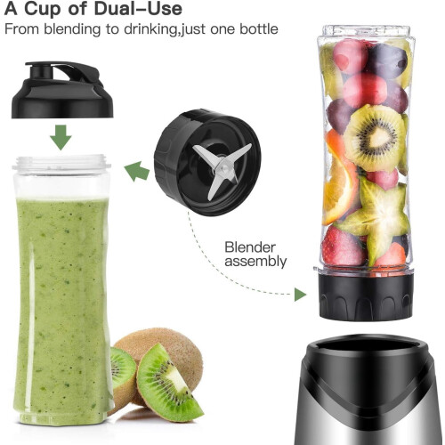 Μπλέντερ Smoothies Προσωπικό μέγεθος 300Watts με 18oz BPA - Φορητό μπουκάλι ταξιδιού, 2