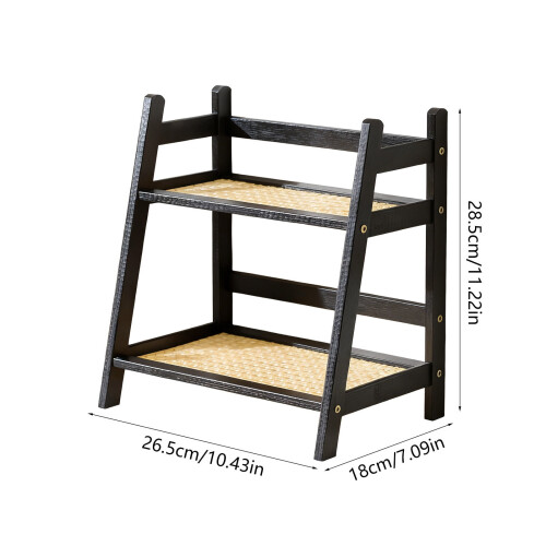 Kitchen Counter Cabinet Organizer,Wooden 2 Layer Storage Display Rack for Cup Spice Shelf 2