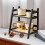 Kitchen Counter Cabinet Organizer,Wooden 2 Layer Storage Display Rack for Cup Spice Shelf 4
