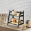 Kitchen Counter Cabinet Organizer,Wooden 2 Layer Storage Display Rack for Cup Spice Shelf 5