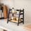 Kitchen Counter Cabinet Organizer,Wooden 2 Layer Storage Display Rack for Cup Spice Shelf 6