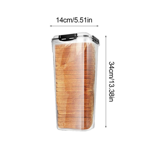 Sandwich Bread Container, Clear Airtight Bread Box, Bread Holder with Lid, Airtight Bread Keeper, Kitchen Bread Container 1