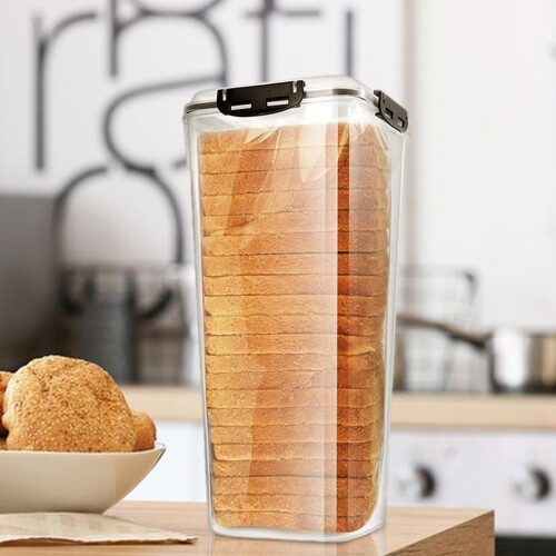 Sandwich Bread Container, Clear Airtight Bread Box, Bread Holder with Lid, Airtight Bread Keeper, Kitchen Bread Container 2