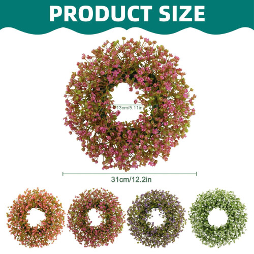 Guirlanda floral artificial de 30 cm (12 polegadas) para uso interno e externo. 2