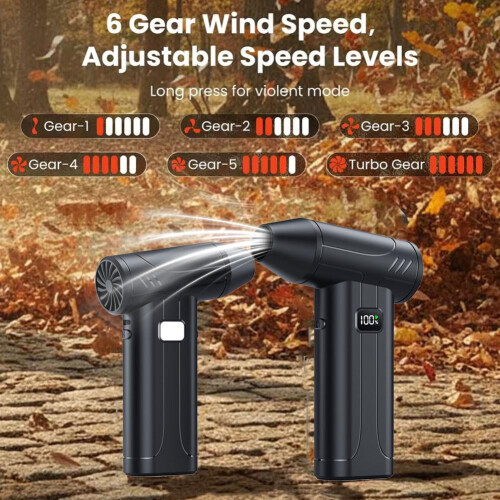 Mini Cordless Blower 5-Speed LED 100000 RPM 1