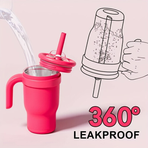 Copo térmico de aço inoxidável de 414 ml (14 oz) com alça e 2