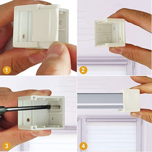Blind Brackets, 6 Pieces Blind Brackets White Box Mounting Bracket Window Blinds Headrail Bracket Easy Installation 2