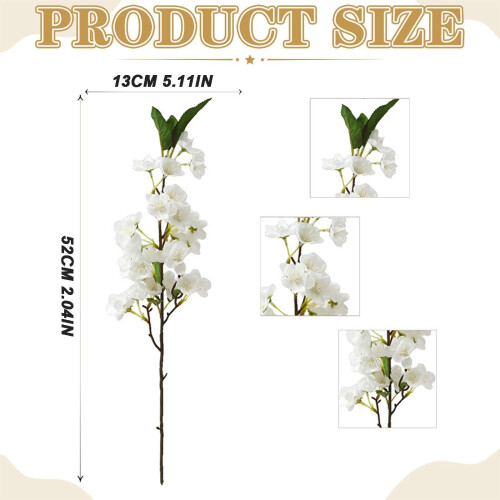 Kunstige kirsebærblomstgrene i silke, 76 cm 2