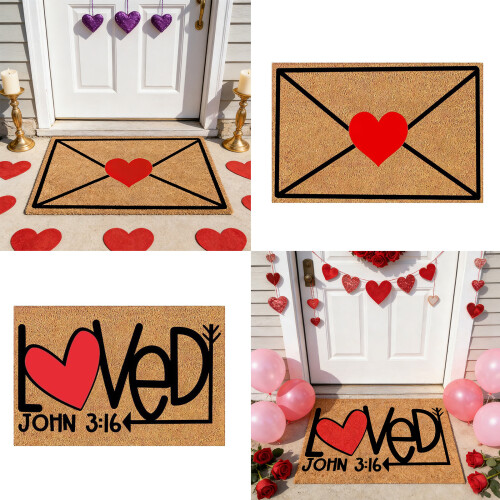 Tapis de porte romantique pour la-Série Saint Valentin 80 120cm 2
