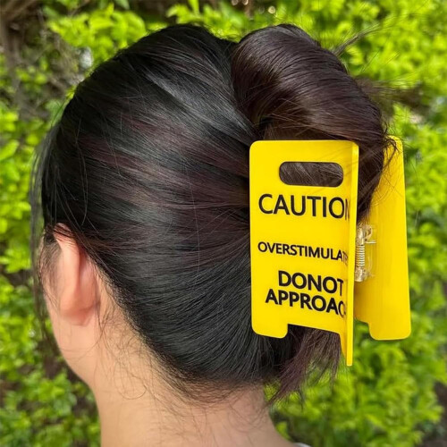 Κλιπ μαλλιών Overstimulated Caution Claw – Κίτρινη προειδοποίηση 2