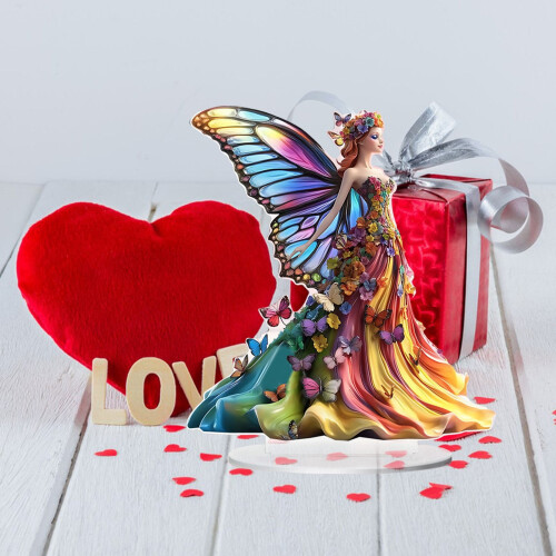 Acrylic Fairy Statue Vintage Table Ornament 1pc 1