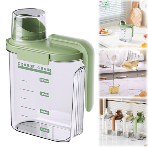 Recipient alimentar etanș din plastic, 1,5 l, cu capac dozator 1