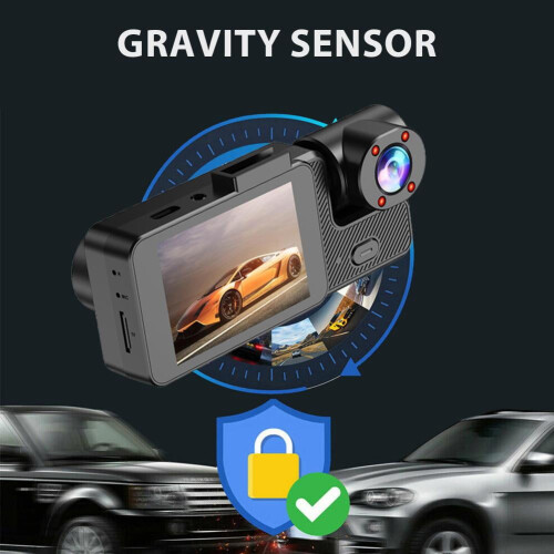 Κάμερα αυτοκινήτου DVR 3 σε 1 με διπλό φακό 1080P με νυχτερινή όραση, εγγραφή εμπρός 1