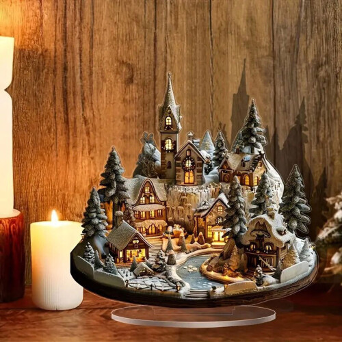 Christmas City Scene Desktop Decoration Set 1