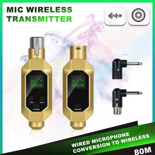 New Wireless Microphone Converter XLR Transmitter and Receiver Microphone Wireless System for Dynamic Microphone A 2