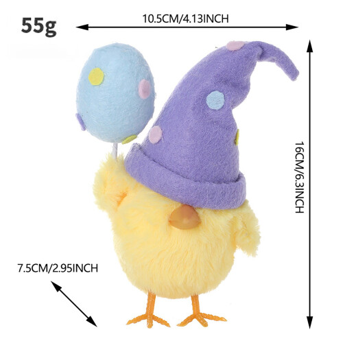 Peluche di pollo pasquale viola, 1 pezzo 2
