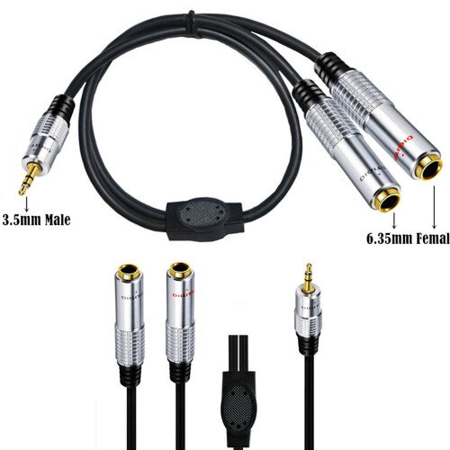 Mikrofonní kabel 3,5 mm samec na 6,35 mm samice, vyvážený 1