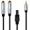 Mikrofonní kabel 3,5 mm samec na 6,35 mm samice, vyvážený 6