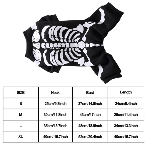 Dog Skeleton Costume for Small to Medium Dogs 1
