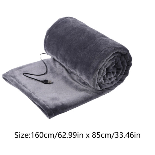 USB Heated Blanket Grey 5V Rechargeable Throw Shawl 2