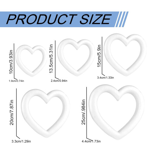 Heart-Shaped Craft Foam Ring Kit 1pc 1