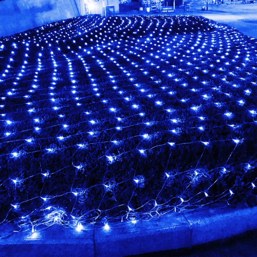 Waterdichte netlichtslinger blauw, 144 leds, 3 meter x 2 meter 2