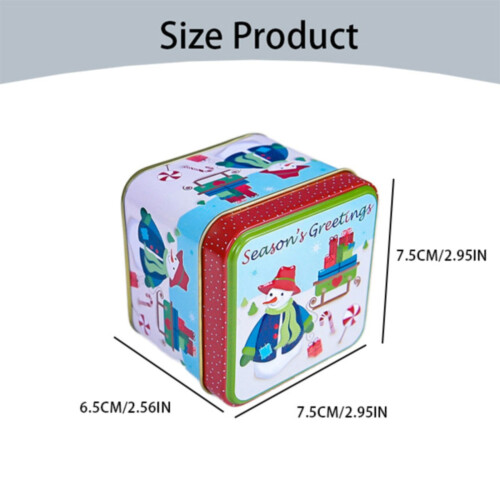 Christmas square candy storage box with lid, 1 piece 2